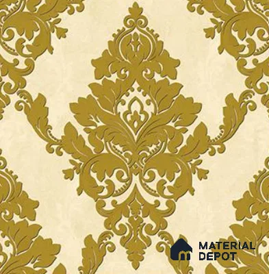 RG7017 | 10 Meter x 20.86 Inches Damask Look PVC Wallpaper - 56.94 Sq. Ft | Minimum 15% wastage during installation