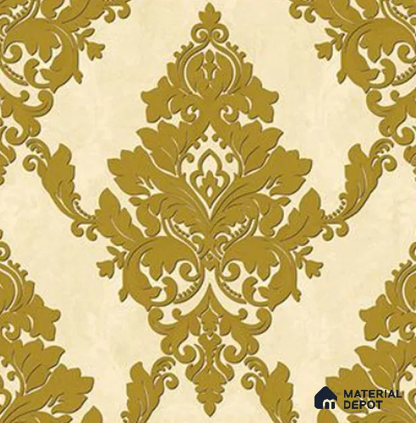 RG7017 | 10 Meter x 20.86 Inches Damask Look PVC Wallpaper - 56.94 Sq. Ft | Minimum 15% wastage during installation