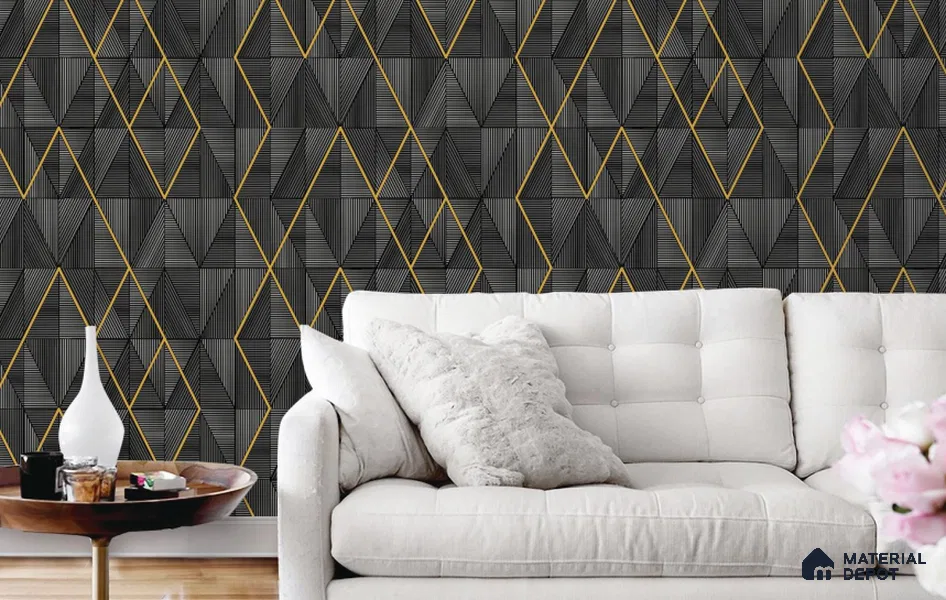 RG7024 | 10 Meter x 20.86 Inches Geometric Look PVC Wallpaper - 56.94 Sq. Ft | Minimum 15% wastage during installation