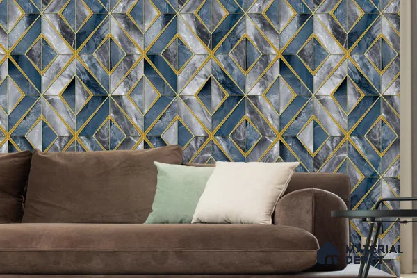 RG7030 | 10 Meter x 20.86 Inches Geometric Look PVC Wallpaper - 56.94 Sq. Ft | Minimum 15% wastage during installation