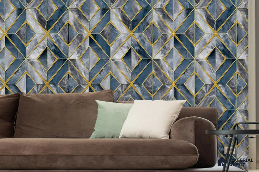 RG7030 | 10 Meter x 20.86 Inches Geometric Look PVC Wallpaper - 56.94 Sq. Ft | Minimum 15% wastage during installation