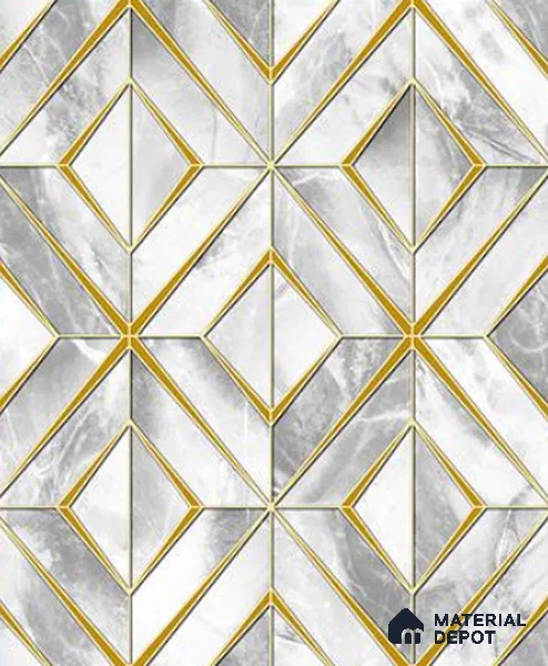 RG7033 | 10 Meter x 20.86 Inches Geometric Look PVC Wallpaper - 56.94 Sq. Ft | Minimum 15% wastage during installation