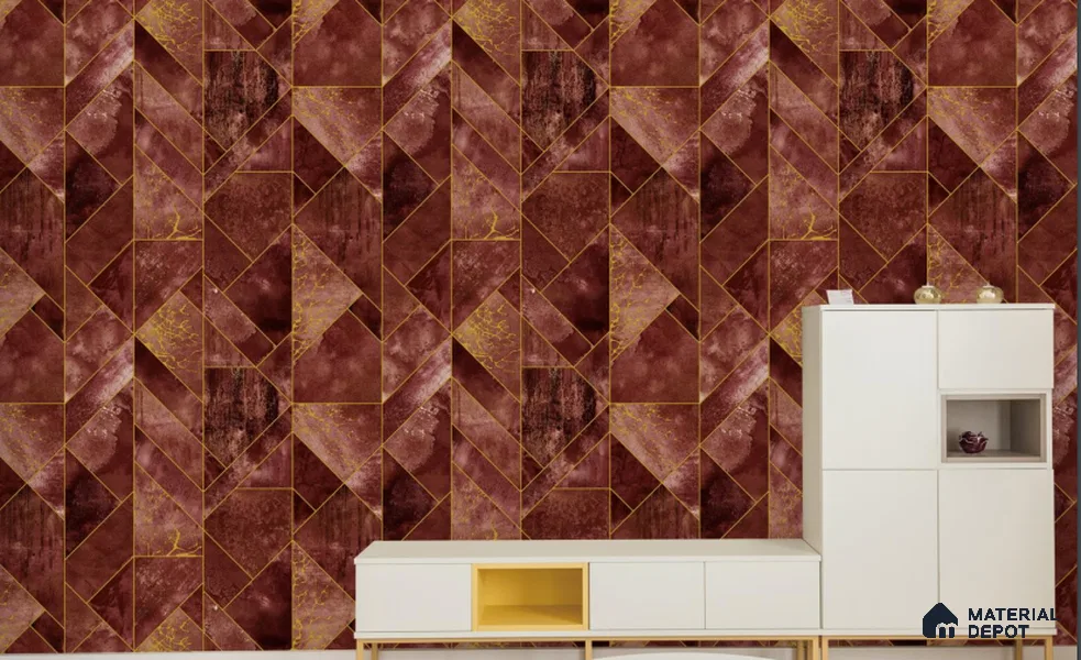 RG7040 | 10 Meter x 20.86 Inches Geometric Look PVC Wallpaper - 56.94 Sq. Ft | Minimum 15% wastage during installation