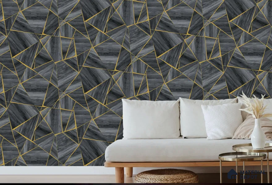 RG7054 | 10 Meter x 20.86 Inches Geometric Look PVC Wallpaper - 56.94 Sq. Ft | Minimum 15% wastage during installation