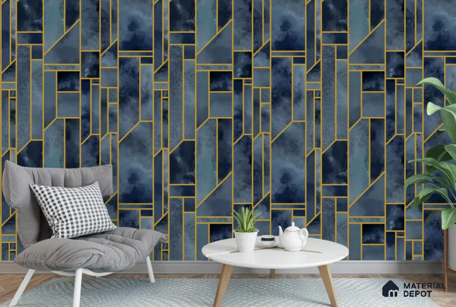 RG7062 | 10 Meter x 20.86 Inches Geometric Look PVC Wallpaper - 56.94 Sq. Ft | Minimum 15% wastage during installation