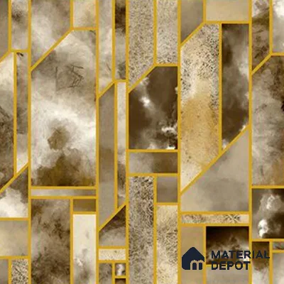 RG7063 | 10 Meter x 20.86 Inches Geometric Look PVC Wallpaper - 56.94 Sq. Ft | Minimum 15% wastage during installation
