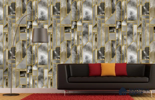 RG7065 | 10 Meter x 20.86 Inches Geometric Look PVC Wallpaper - 56.94 Sq. Ft | Minimum 15% wastage during installation