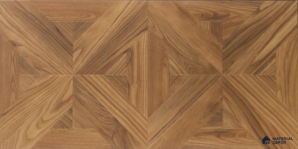 HDF Parquet Laminate Wood Floor AC5 Class 33 Grade Parquet Royal Oak LF 00314 C 32x16 inch (806x405 mm) - 12 mm | Natural Wood Grain Surface | V Groove | Unilin Click Locking System with Moisture Resistant Beige Backing | 12-15 Years Warranty