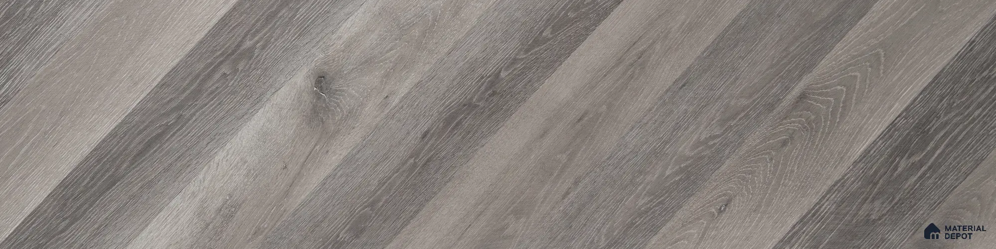 HDF Fish Bone Laminate Wood Floor AC5 Class 33 Grade Chevron Ash Oak Noir LF 00302 48 x 12 inch (1220x300 mm) - 8 mm | Natural Wood Grain Surface | V Groove | Unilin Click Locking System Unilin Click Locking System with Moisture Resistant Yellow Backing | European Designs | 12-15 Years Warranty