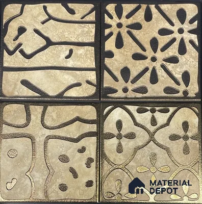 Metallic Wall TileTL 06287 148 mm x 148 mm Metallic Finish Vitrified - 9 mm | Suitable For Living Room, Bedroom, Kitchen | Random Design
