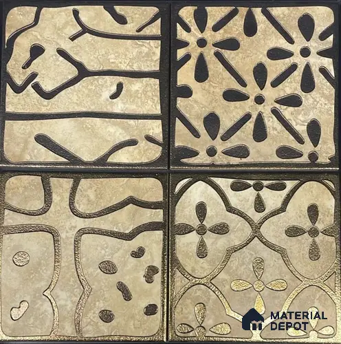 Metallic Wall TileTL 06287 148 mm x 148 mm Vitrified - 9 mm | Suitable For Living Room, Bedroom, Kitchen | Random Design