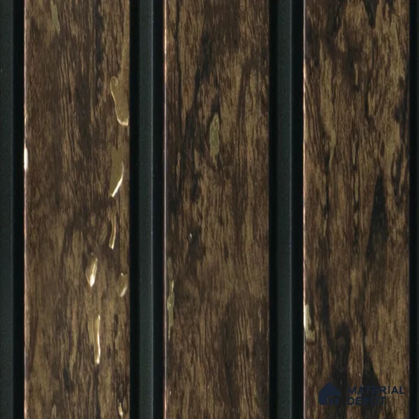 Brown Rustic Louver  4501 8 ft x 4.9 inch Charcoal Panel - 11 mm | Suitable for Feature Wall, TV Unit & Living Room | Width is Subjected to 5% Variation