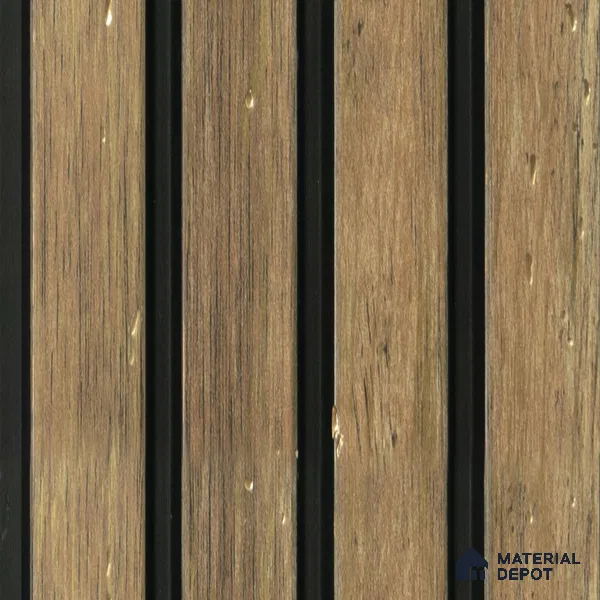 Brown Wooden Louver  4502 8 ft x 4.9 inch Charcoal Panel - 11 mm | Suitable for Feature Wall, TV Unit & Living Room | Width is Subjected to 5% Variation