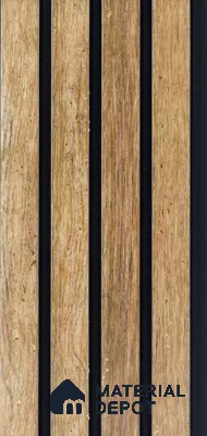 Brown Wooden Louver  4502 8 ft x 4.9 inch Charcoal Panel - 11 mm | Suitable for Feature Wall, TV Unit & Living Room | Width is Subjected to 5% Variation