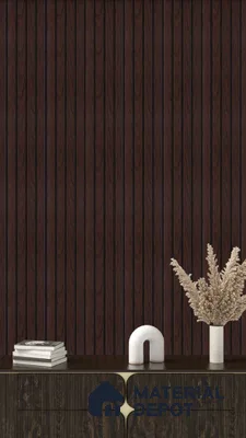 Brown Wooden Louver  4503 8 ft x 4.9 inch Charcoal Panel - 11 mm | Suitable for Feature Wall, TV Unit & Living Room | Width is Subjected to 5% Variation