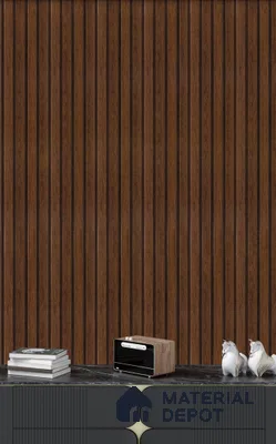 Brown Wooden Louver  4504 8 ft x 4.9 inch Charcoal Panel - 11 mm | Suitable for Feature Wall, TV Unit & Living Room | Width is Subjected to 5% Variation