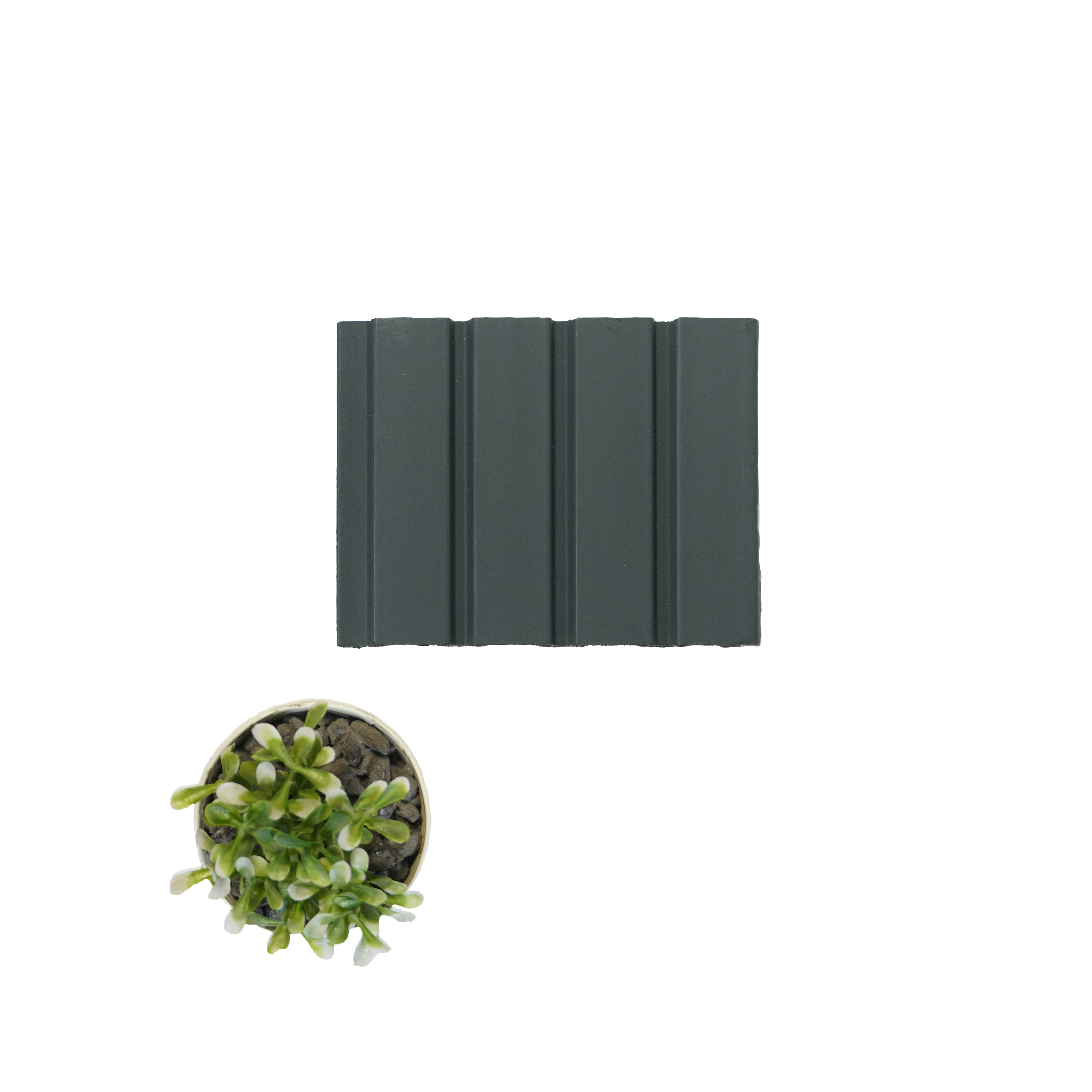 Grey Plain Colour Louver  4505 8 ft x 4.9 inch Charcoal Panel - 11 mm | Suitable for Feature Wall, TV Unit & Living Room | Width is Subjected to 5% Variation