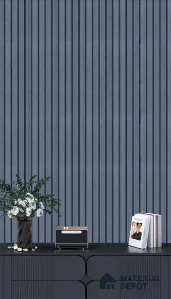 Grey Plain Colour Louver  4505 8 ft x 4.9 inch Charcoal Panel - 11 mm | Suitable for Feature Wall, TV Unit & Living Room | Width is Subjected to 5% Variation