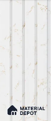 White Marble Louver  4506 8 ft x 4.9 inch Charcoal Panel - 11 mm | Suitable for Feature Wall, TV Unit & Living Room | Width is Subjected to 5% Variation