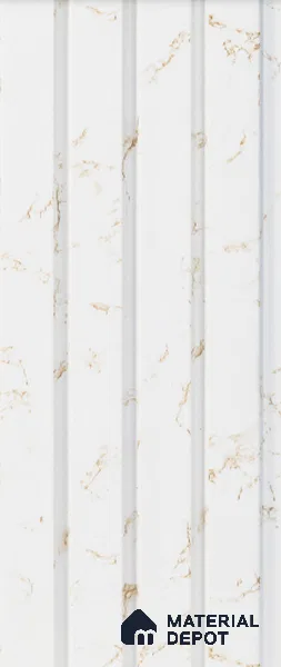 White Marble Louver  4506 8 ft x 4.9 inch Charcoal Panel - 11 mm | Suitable for Feature Wall, TV Unit & Living Room | Width is Subjected to 5% Variation