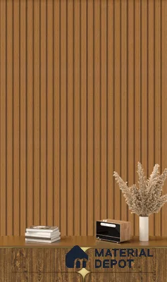 Brown Wooden Louver  4507 8 ft x 4.9 inch Charcoal Panel - 11 mm | Suitable for Feature Wall, TV Unit & Living Room | Width is Subjected to 5% Variation