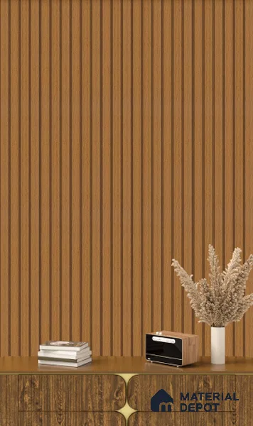 Brown Wooden Louver 4507 8 ft x 4.9 inch Charcoal Panel - 11 mm | Suitable for Feature Wall, TV Unit & Living Room | Width is Subjected to 5% Variation