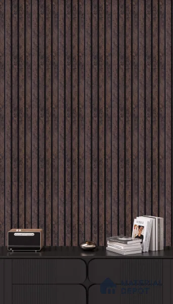 Brown Rustic Louver 4508 8 ft x 4.9 inch Charcoal Panel - 11 mm | Suitable for Feature Wall, TV Unit & Living Room | Width is Subjected to 5% Variation
