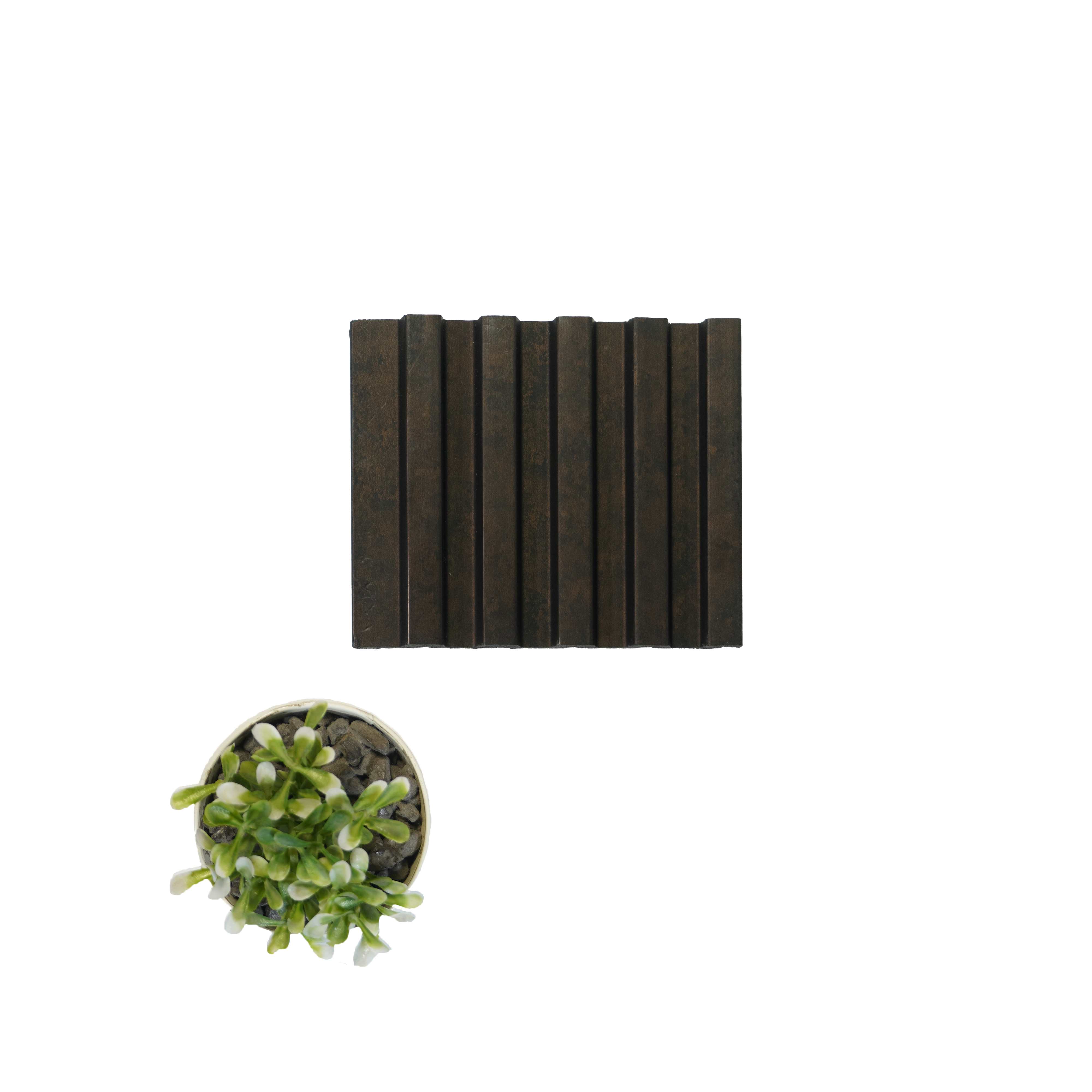 Brown Wooden Louver  4510 8 ft x 4.8 inch Charcoal Panel - 12 mm | Suitable for Feature Wall, TV Unit & Living Room | Width is Subjected to 5% Variation