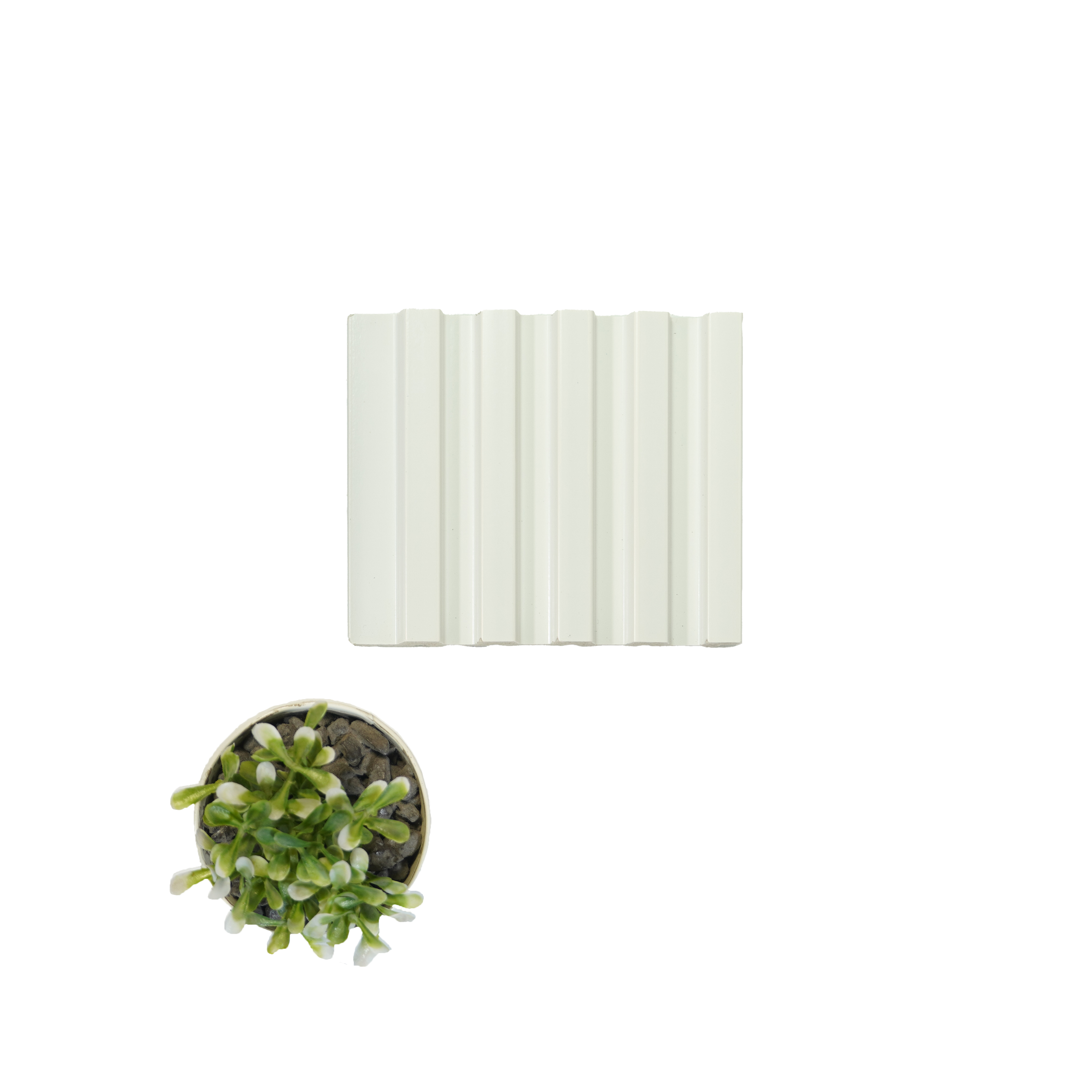 White Plain Colour Louver  4511 8 ft x 4.8 inch Charcoal Panel - 12 mm | Suitable for Feature Wall, TV Unit & Living Room | Width is Subjected to 5% Variation