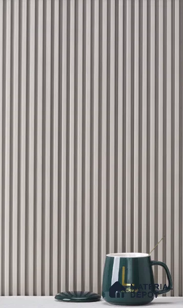 Cream Plain Colour Louver  4512 8 ft x 4.8 inch Charcoal Panel - 12 mm | Suitable for Feature Wall, TV Unit & Living Room | Width is Subjected to 5% Variation
