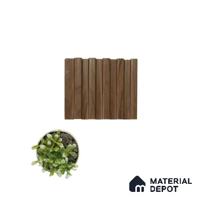 Brown Wooden Louver  4514 8 ft x 4.8 inch Charcoal Panel - 12 mm | Suitable for Feature Wall, TV Unit & Living Room | Width is Subjected to 5% Variation