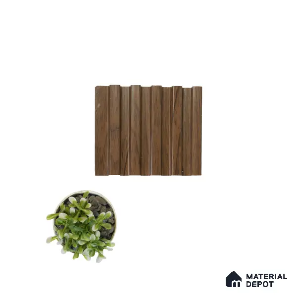 Brown Wooden Louver 4514 8 ft x 4.8 inch Charcoal Panel - 12 mm | Suitable for Feature Wall, TV Unit & Living Room | Width is Subjected to 5% Variation