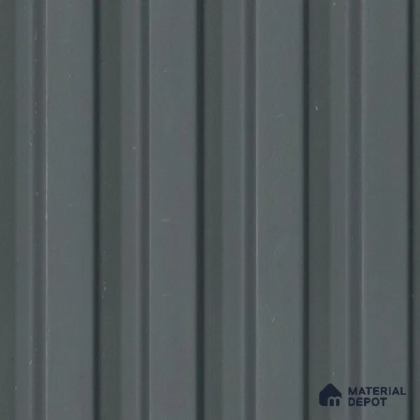Grey Plain Colour Louver  4516 8 ft x 4.8 inch Charcoal Panel - 12 mm | Suitable for Feature Wall, TV Unit & Living Room | Width is Subjected to 5% Variation