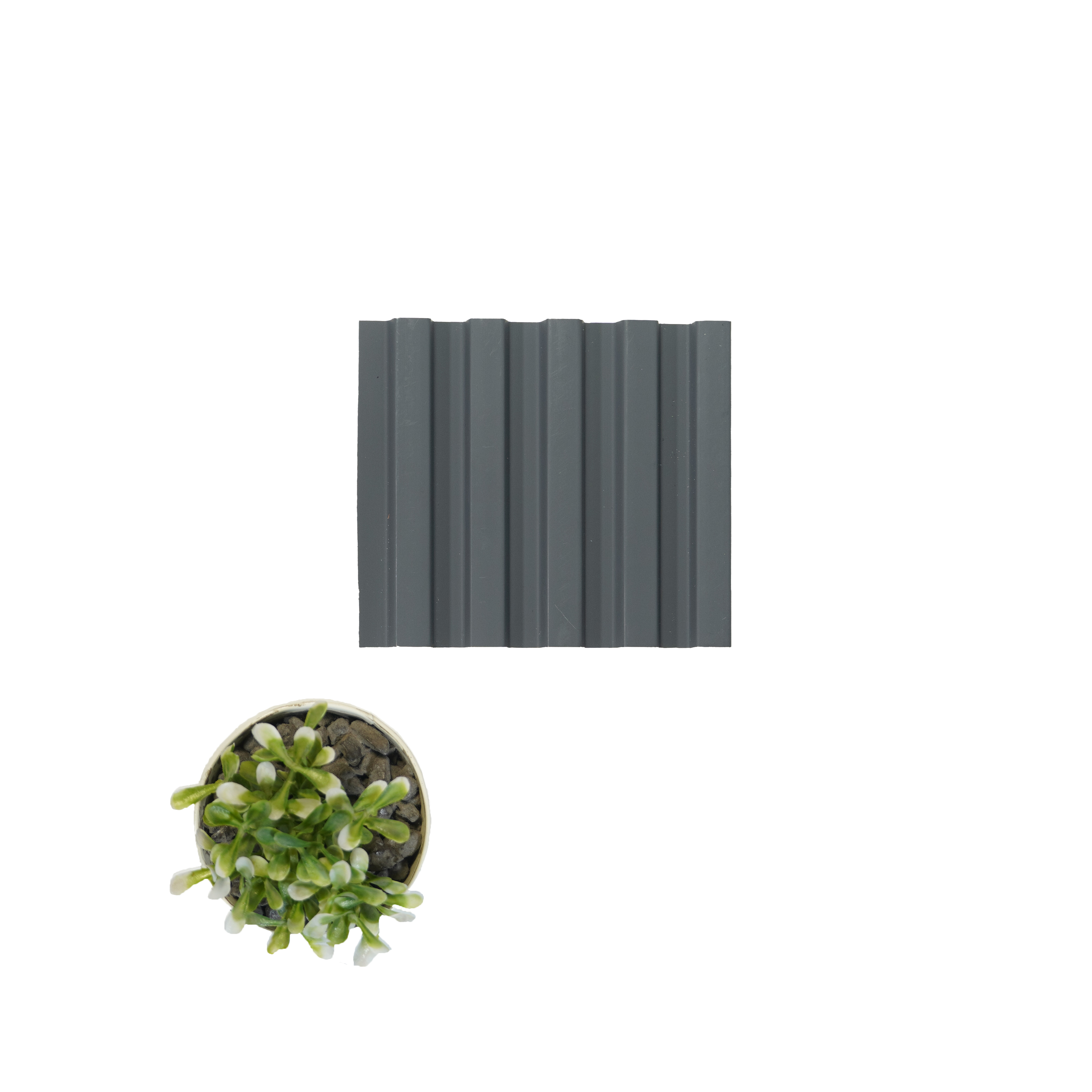 Grey Plain Colour Louver  4516 8 ft x 4.8 inch Charcoal Panel - 12 mm | Suitable for Feature Wall, TV Unit & Living Room | Width is Subjected to 5% Variation