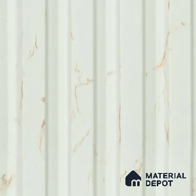 White Marble Louver  4518 8 ft x 4.8 inch Charcoal Panel - 12 mm | Suitable for Feature Wall, TV Unit & Living Room | Width is Subjected to 5% Variation