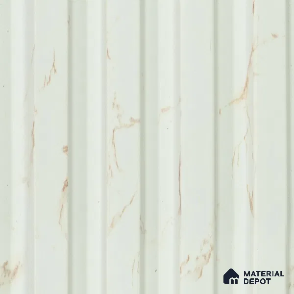 White Marble Louver  4518 8 ft x 4.8 inch Charcoal Panel - 12 mm | Suitable for Feature Wall, TV Unit & Living Room | Width is Subjected to 5% Variation