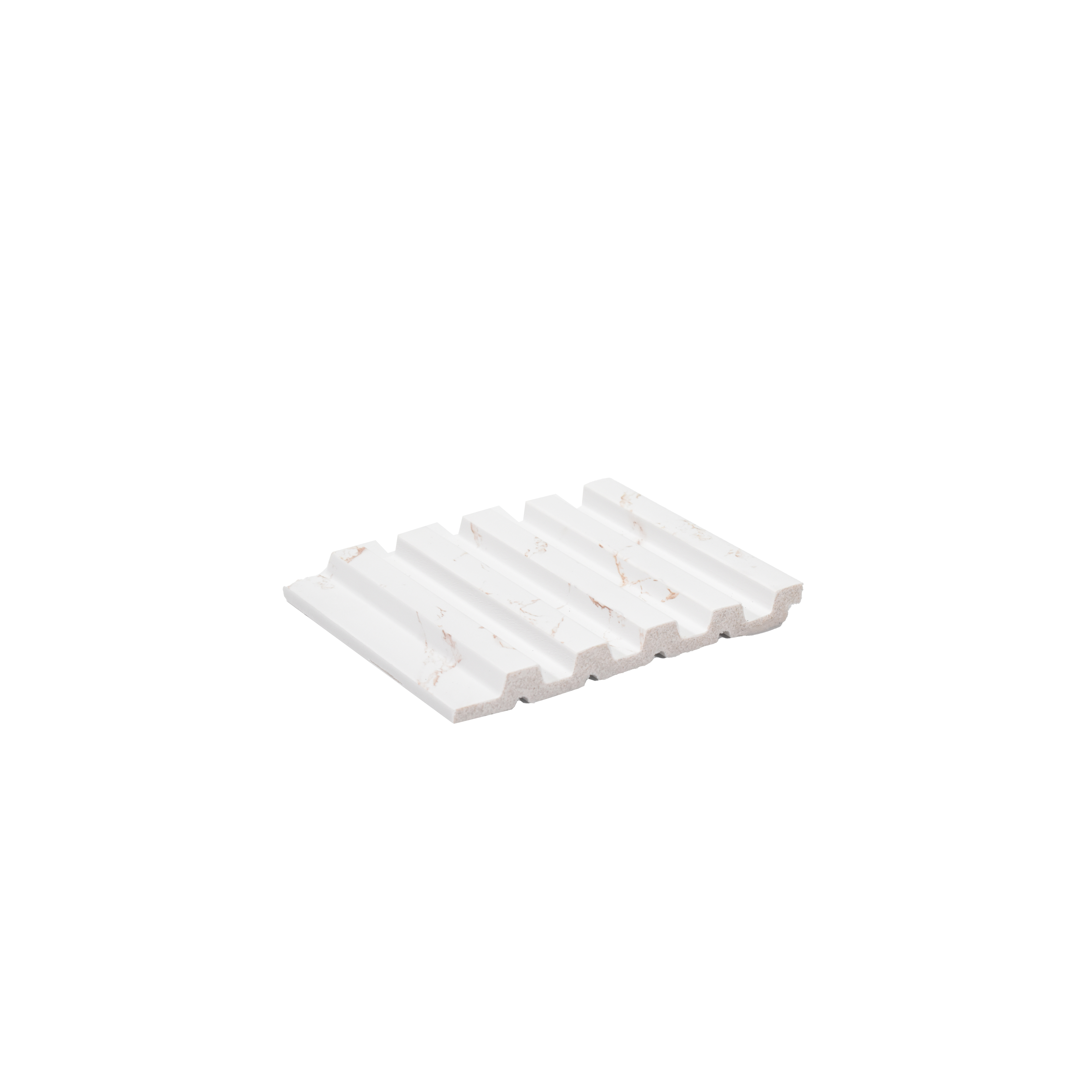 White Marble Louver  4518 8 ft x 4.8 inch Charcoal Panel - 12 mm | Suitable for Feature Wall, TV Unit & Living Room | Width is Subjected to 5% Variation