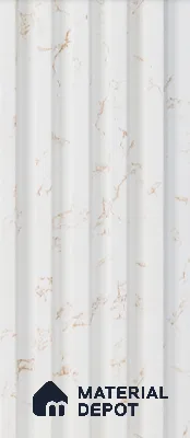 White Marble Louver  4518 8 ft x 4.8 inch Charcoal Panel - 12 mm | Suitable for Feature Wall, TV Unit & Living Room | Width is Subjected to 5% Variation
