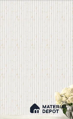 White Marble Louver  4518 8 ft x 4.8 inch Charcoal Panel - 12 mm | Suitable for Feature Wall, TV Unit & Living Room | Width is Subjected to 5% Variation