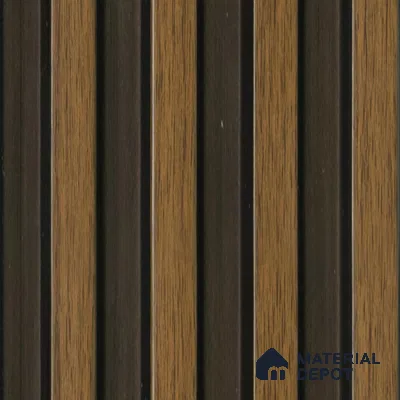 Brown Wooden Louver  4519 8 ft x 4.8 inch Charcoal Panel - 12 mm | Suitable for Feature Wall, TV Unit & Living Room | Width is Subjected to 5% Variation