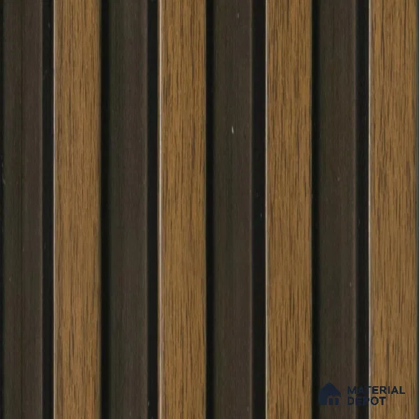 Brown Wooden Louver  4519 8 ft x 4.8 inch Charcoal Panel - 12 mm | Suitable for Feature Wall, TV Unit & Living Room | Width is Subjected to 5% Variation