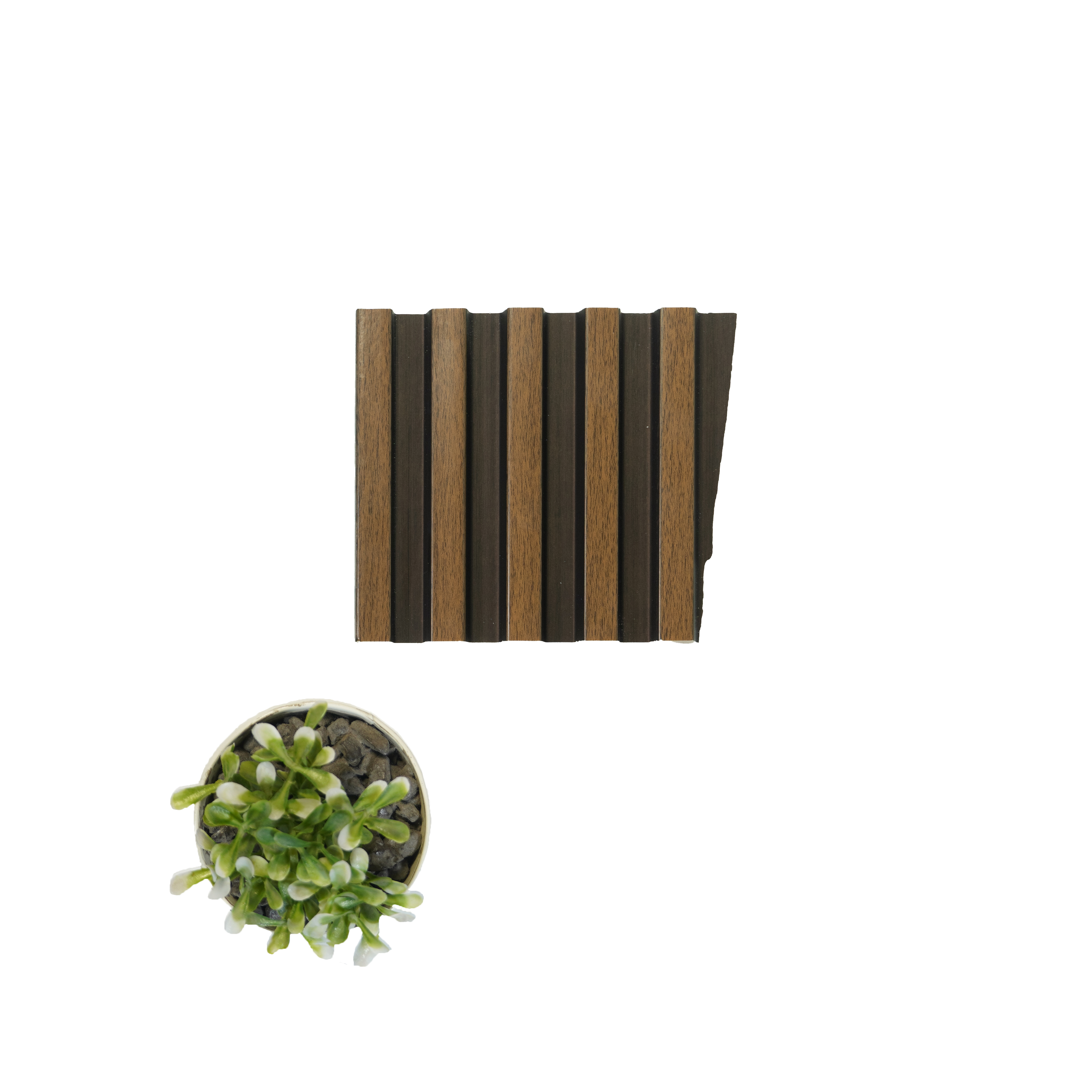 Brown Wooden Louver  4519 8 ft x 4.8 inch Charcoal Panel - 12 mm | Suitable for Feature Wall, TV Unit & Living Room | Width is Subjected to 5% Variation