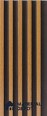 Brown Wooden Louver  4519 8 ft x 4.8 inch Charcoal Panel - 12 mm | Suitable for Feature Wall, TV Unit & Living Room | Width is Subjected to 5% Variation