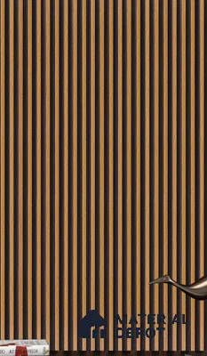 Brown Wooden Louver  4519 8 ft x 4.8 inch Charcoal Panel - 12 mm | Suitable for Feature Wall, TV Unit & Living Room | Width is Subjected to 5% Variation