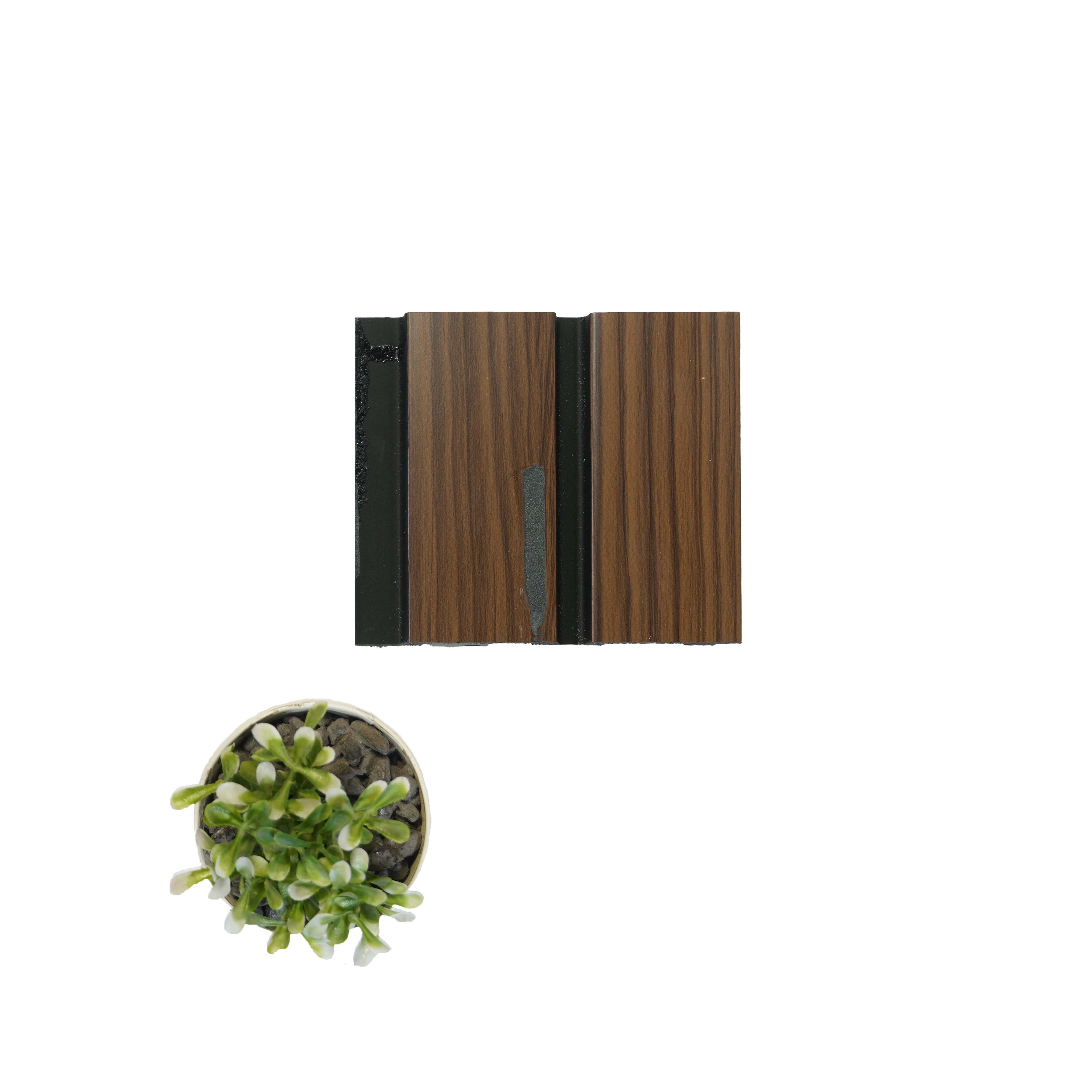 Brown Wooden Louver  4532 8 ft x 4.7 inch Charcoal Panel - 12 mm | Suitable for Feature Wall, TV Unit & Living Room | Width is Subjected to 5% Variation