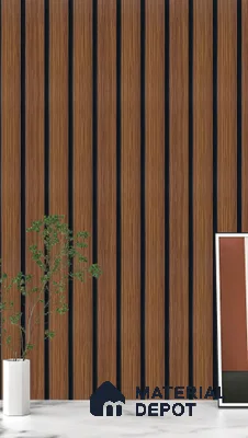 Brown Wooden Louver  4532 8 ft x 4.7 inch Charcoal Panel - 12 mm | Suitable for Feature Wall, TV Unit & Living Room | Width is Subjected to 5% Variation