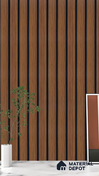 Brown Wooden Louver 4532 8 ft x 4.7 inch Charcoal Panel - 12 mm | Suitable for Feature Wall, TV Unit & Living Room | Width is Subjected to 5% Variation