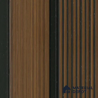 Brown Wooden Louver  4533 8 ft x 4.7 inch Charcoal Panel - 12 mm | Suitable for Feature Wall, TV Unit & Living Room | Width is Subjected to 5% Variation