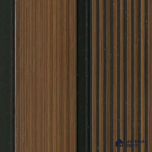 Brown Wooden Louver 4533 8 ft x 4.7 inch Charcoal Panel - 12 mm | Suitable for Feature Wall, TV Unit & Living Room | Width is Subjected to 5% Variation