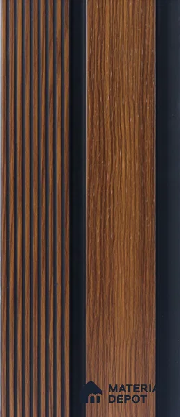 Brown Wooden Louver 4533 8 ft x 4.7 inch Charcoal Panel - 12 mm | Suitable for Feature Wall, TV Unit & Living Room | Width is Subjected to 5% Variation